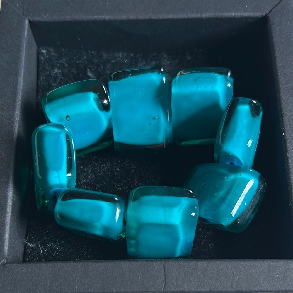 MARINA @SUSANA by SENT Aqua Glass Bead Bracelet